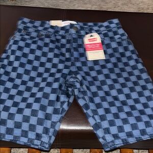 Levi's Kids Navy Checkered Shorts